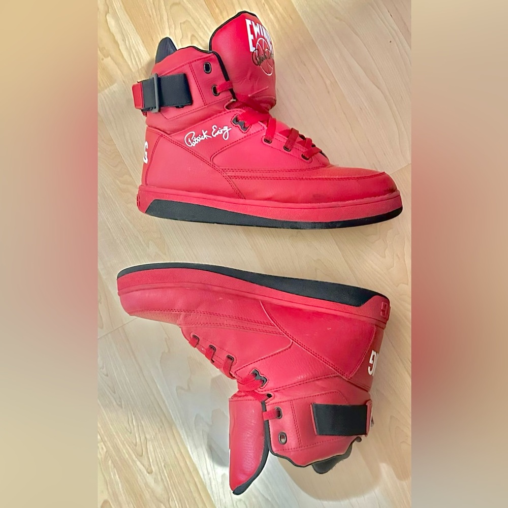 Supra Red High-Top Sneakers with Black Accents